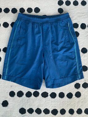Lululemon Pace Breaker Shorts Mens L Blue Lined 9” Inseam Active Gym Athleisure